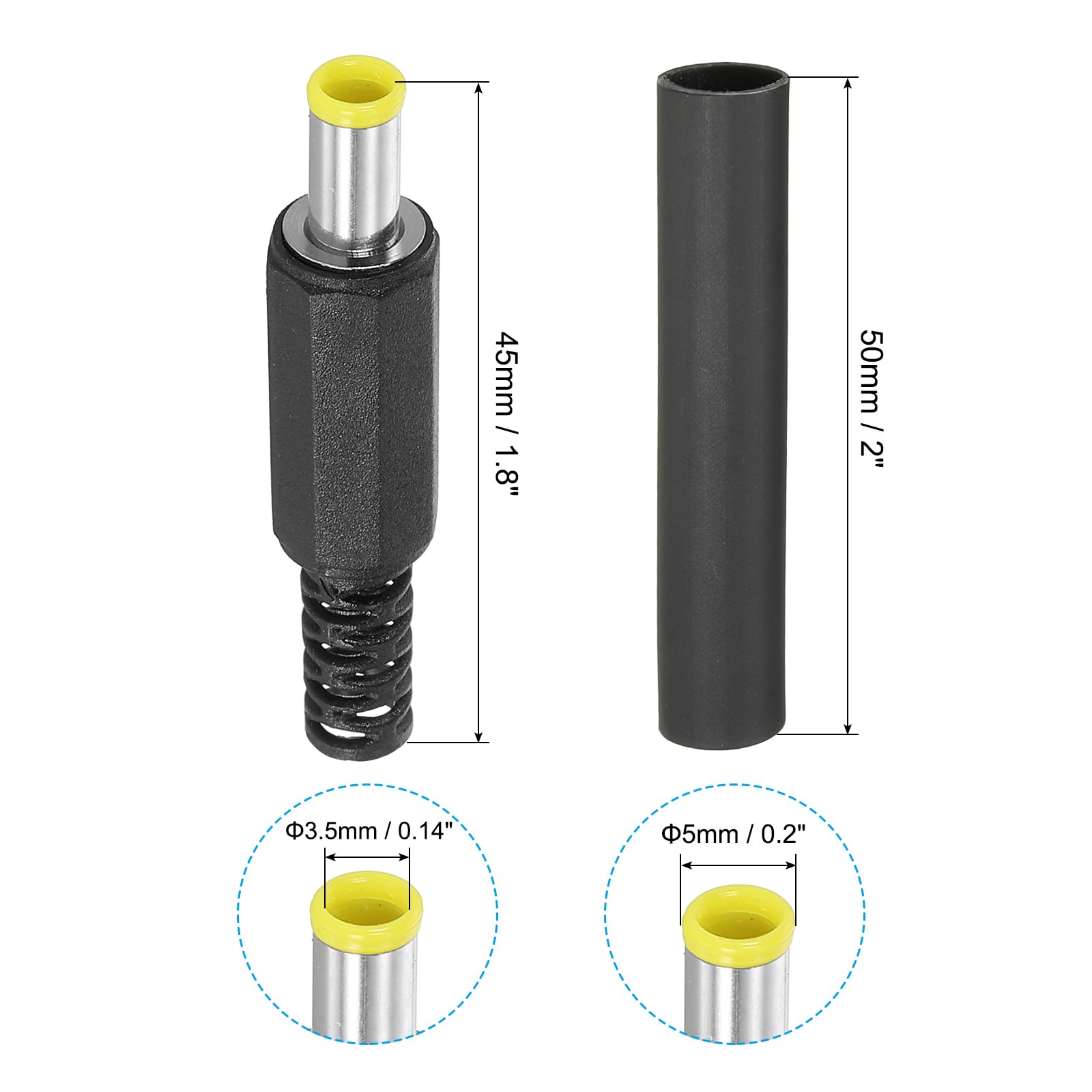 Amazon.co.jp: PATIKIL 5.0x3.0mm DCオスプラグ電源端子 直流プラグ
